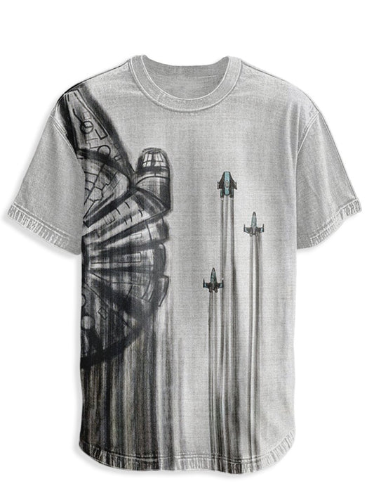 Men's Retro Casual Planet Art Short Sleeve T-Shirt