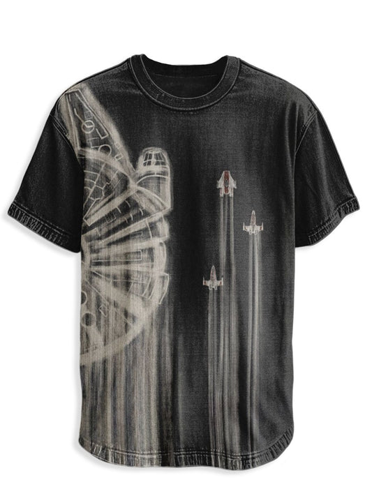 Men's Retro Casual Planet Art Short Sleeve T-Shirt