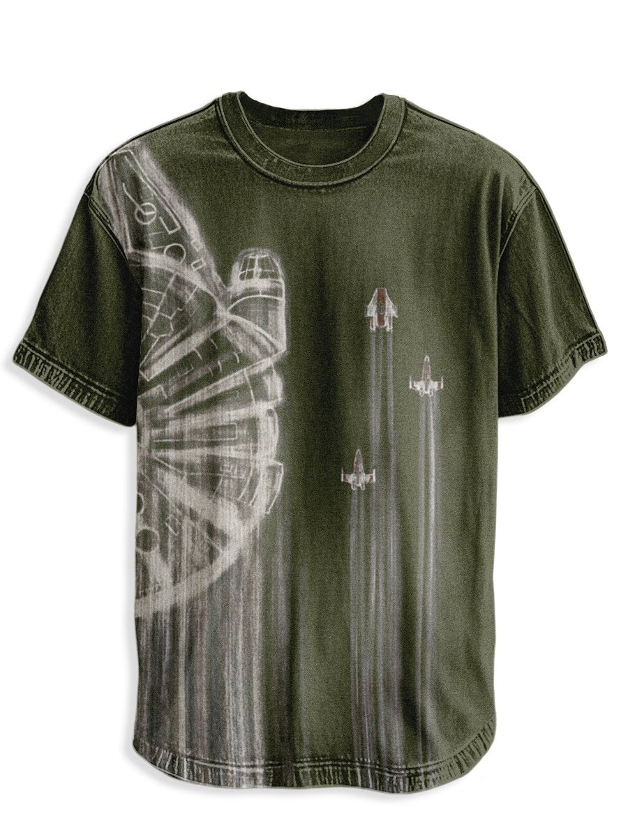 Men's Retro Casual Planet Art Short Sleeve T-Shirt