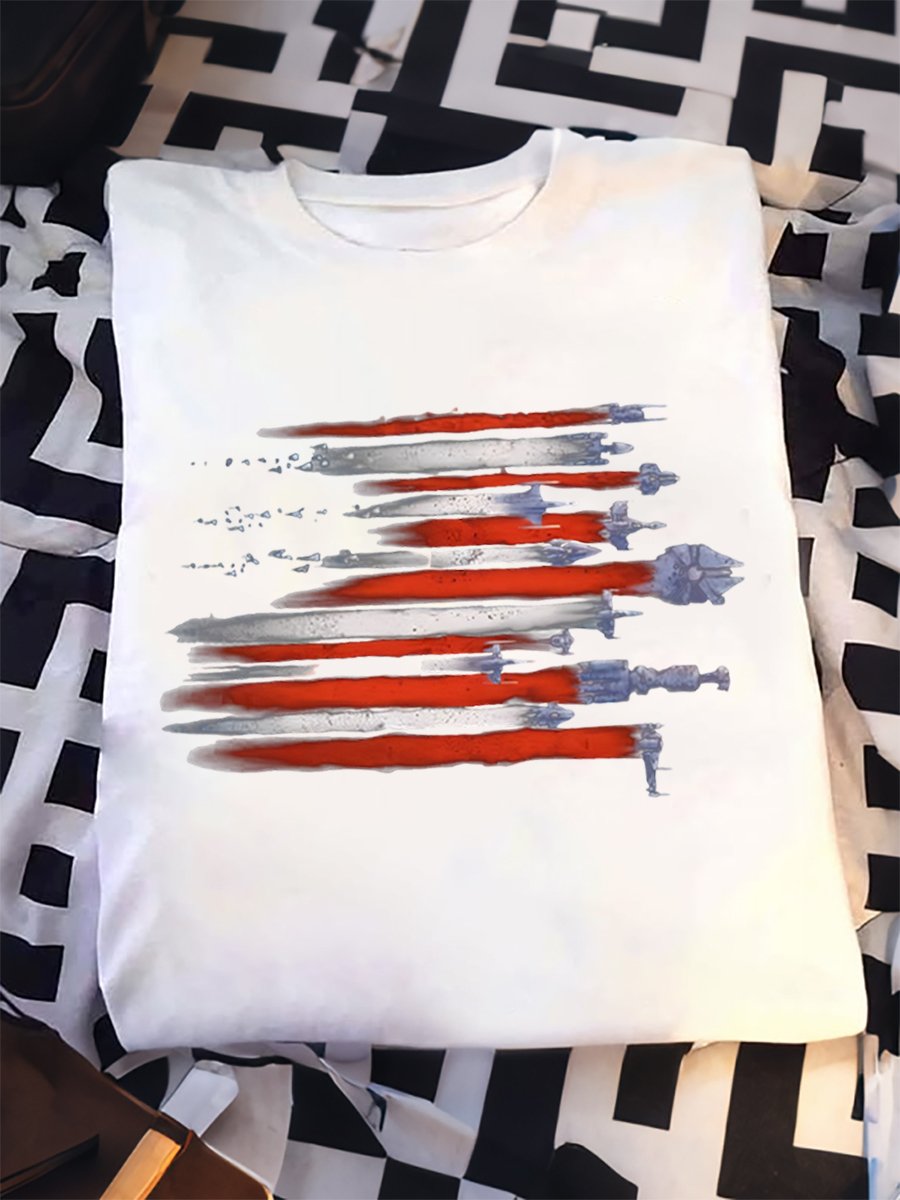 Men's 100% Cotton Planet Print Crew Neck Short Sleeve T-Shirt