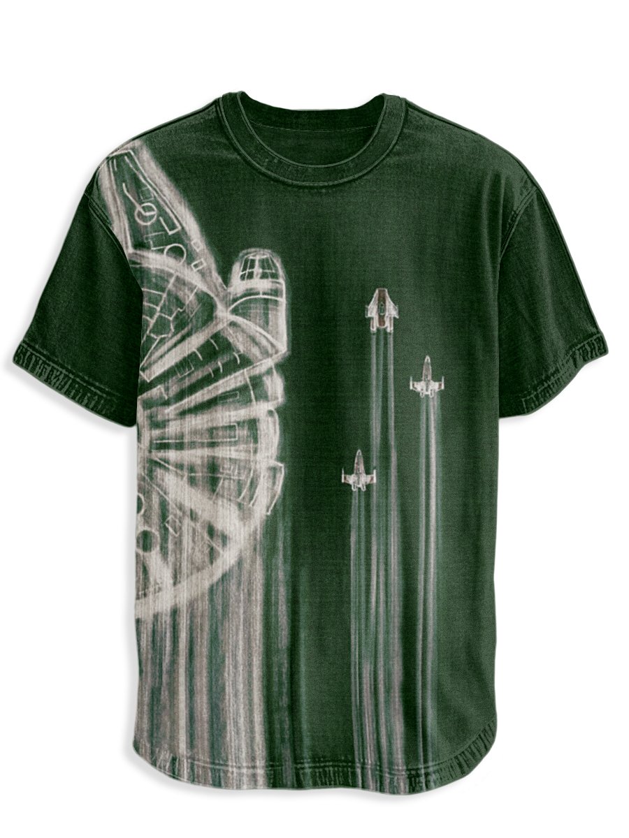 Men's Retro Casual Planet Art Short Sleeve T-Shirt