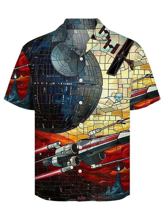 Men's Retro Casual Cuban Collar Short Sleeve Shirt