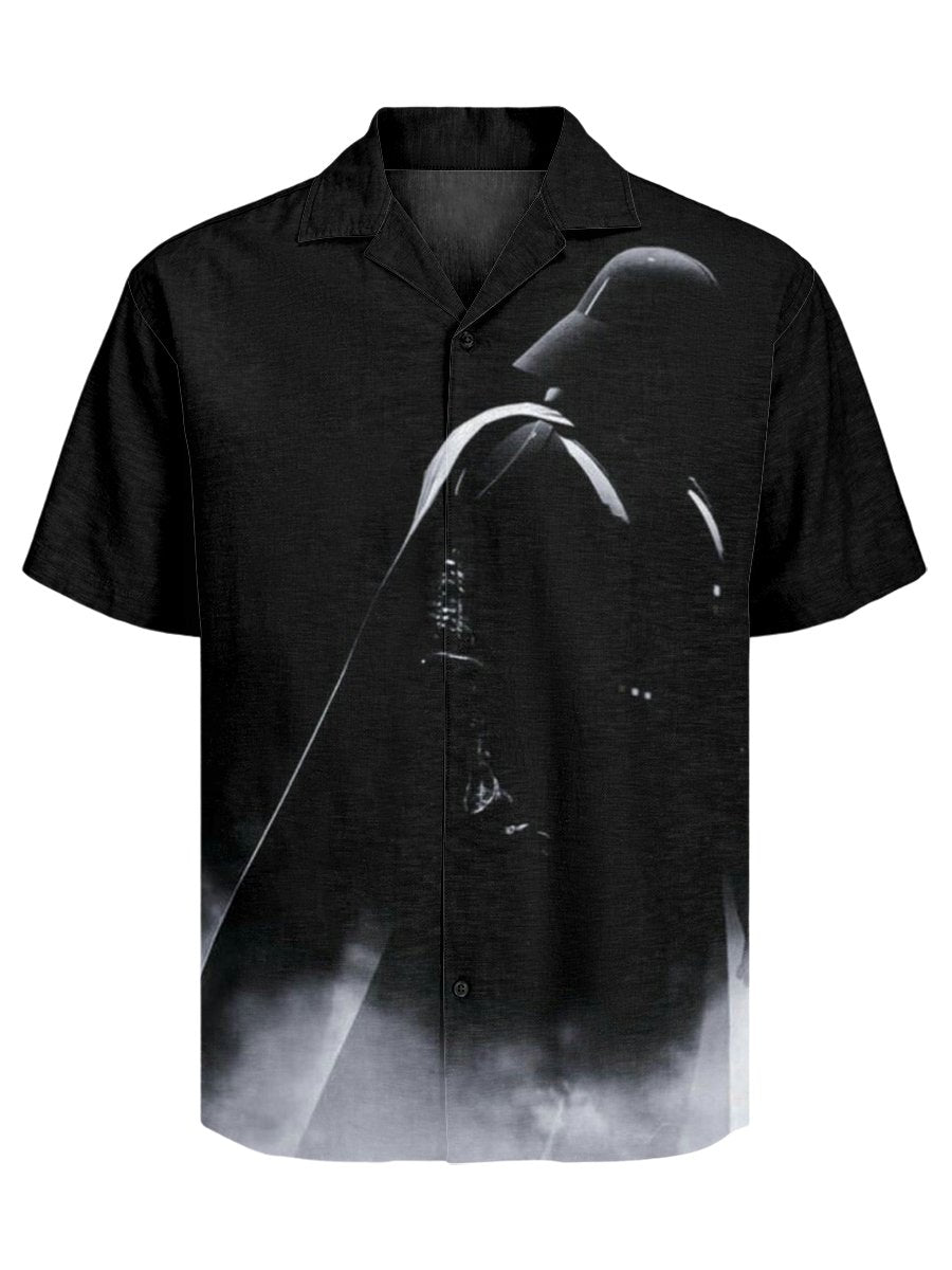 Men's Retro Casual Fashion Printed Cuban Collar Short Sleeve Shirt