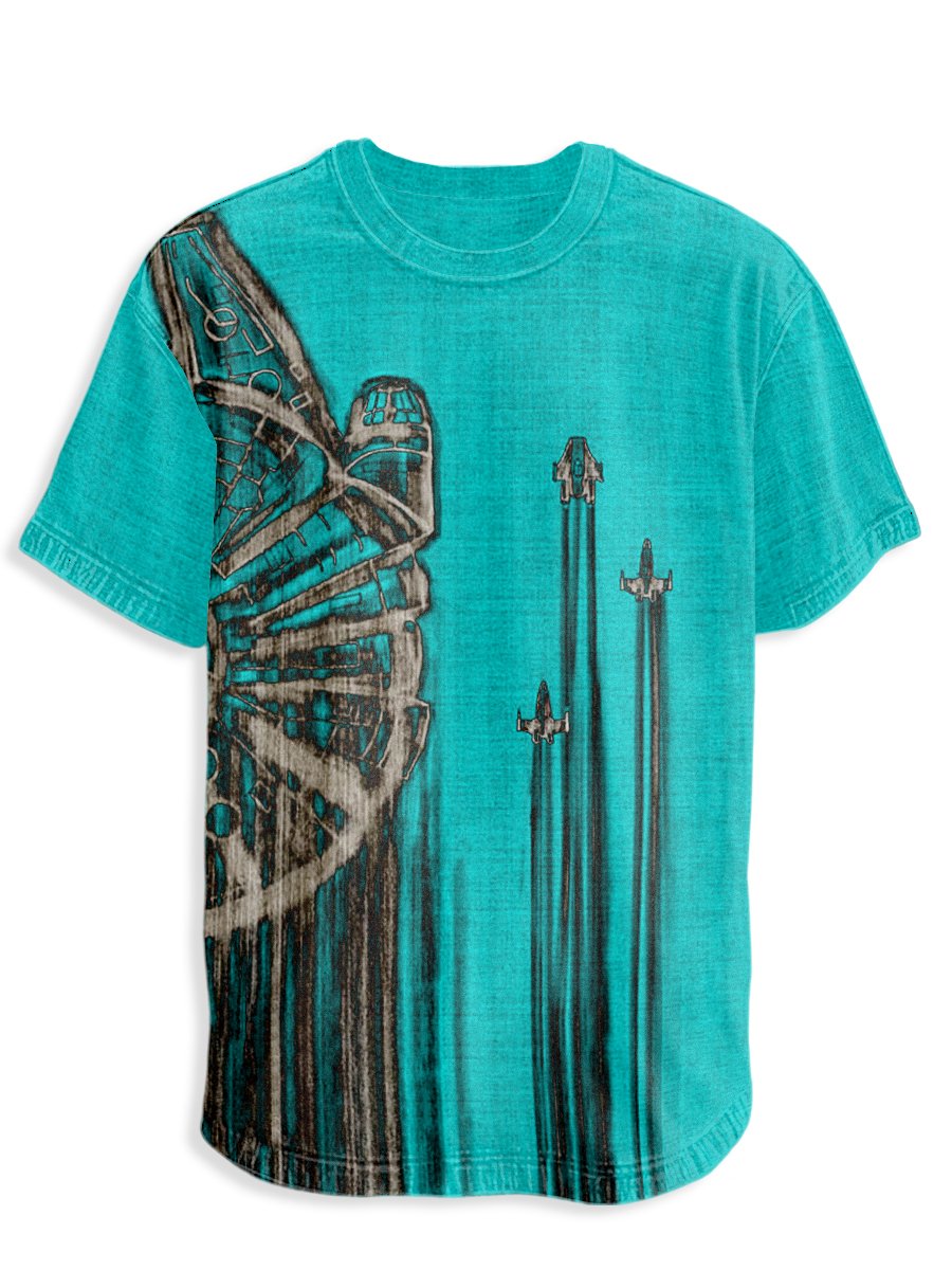 Men's Retro Casual Planet Art Short Sleeve T-Shirt