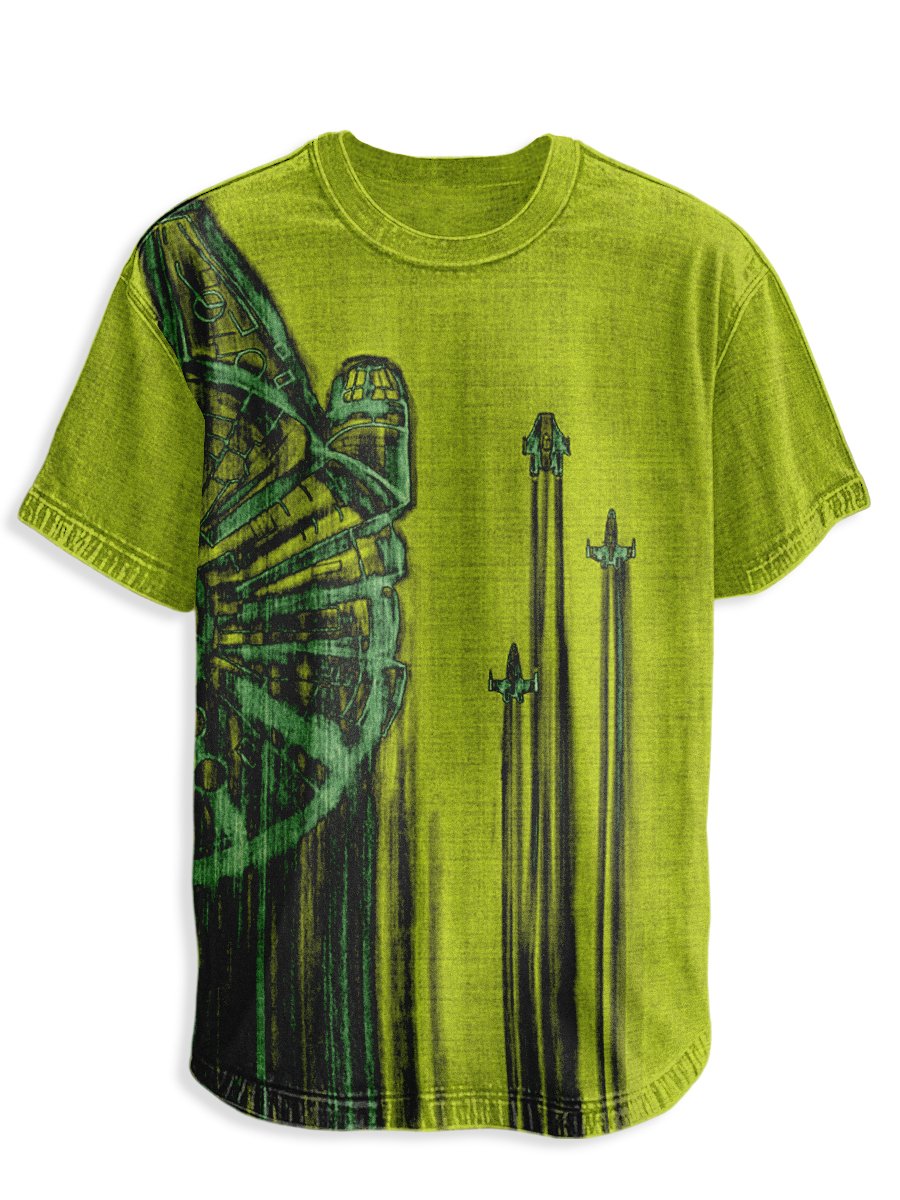 Men's Retro Casual Planet Art Short Sleeve T-Shirt